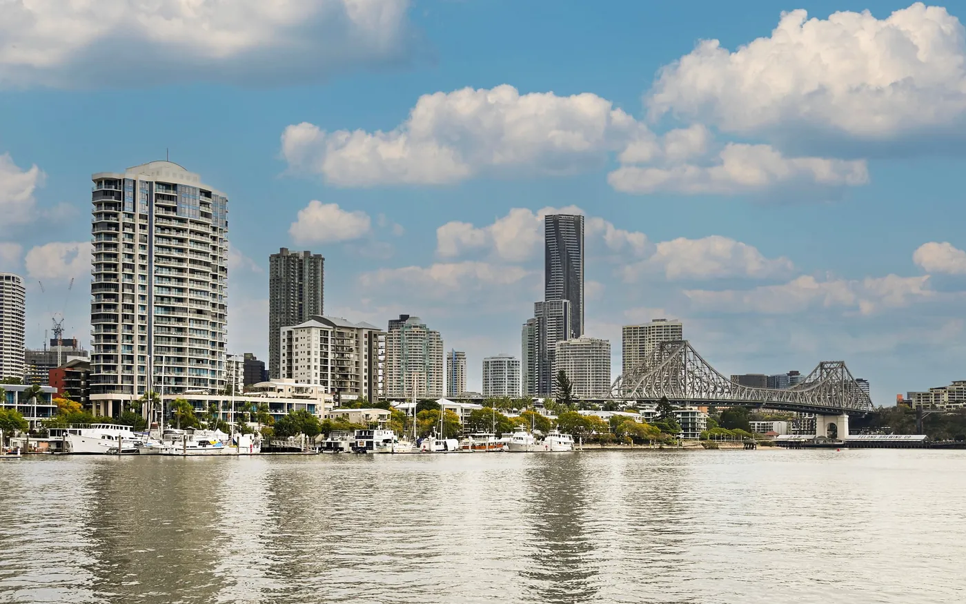 Brisbane river and city skyline
