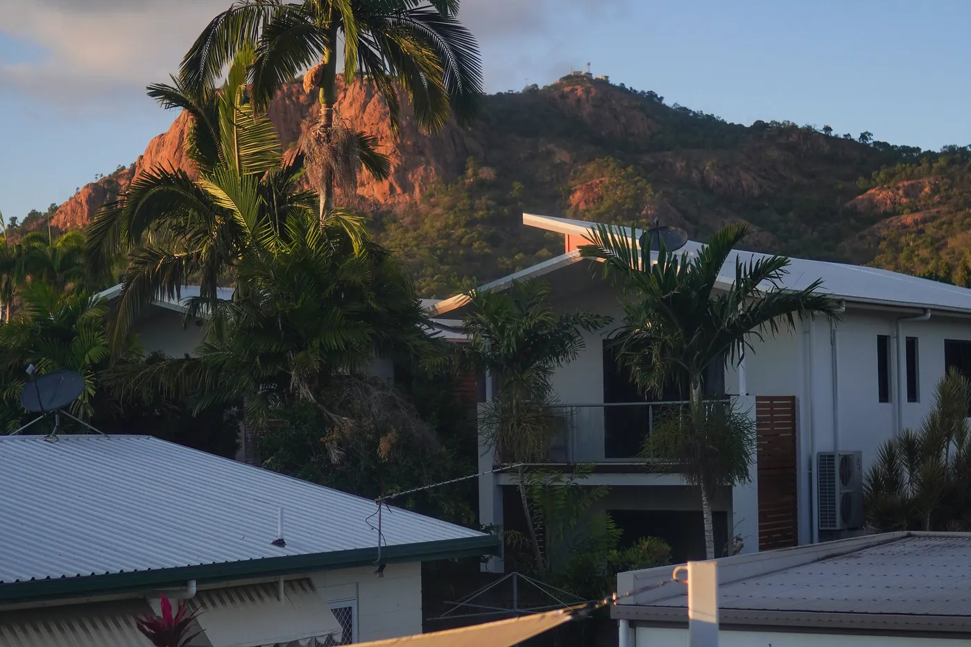 Australian suburban homes with metal roofs among trees